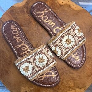 Sam Edelman Gracey Flat Sandals Natural Multi Women’s sz 9M